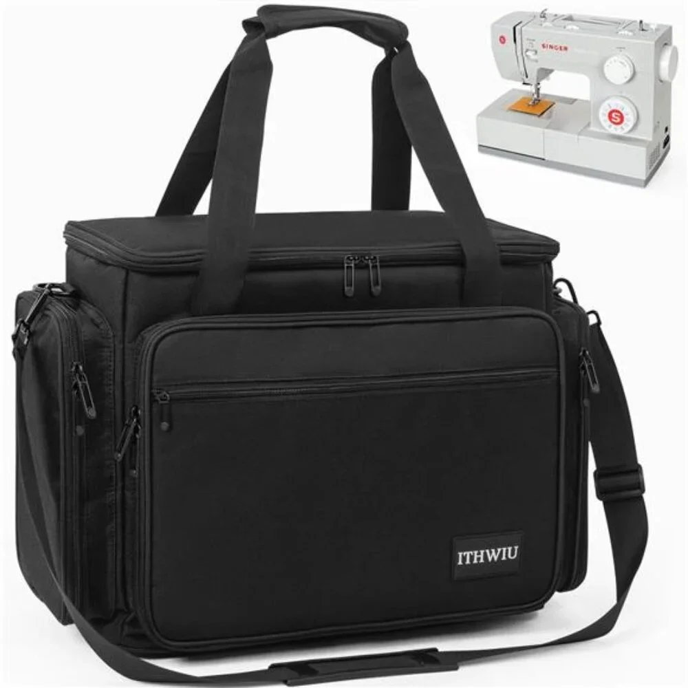 Sewing Machine Carrying Case with Multiple Storage Pockets for Accessories,